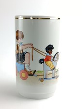 Porzellan Becher Vase Schmiedefeld 30er Jahre Kinder Schaukelpferd Kutsche