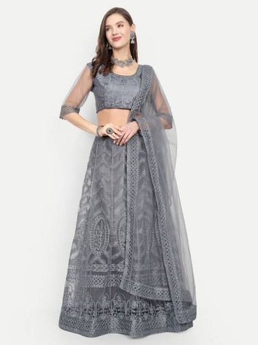 Grau lehenga choli - choli, bollywood