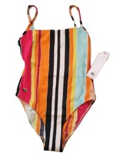 Lacoste Badeanzug Badeanzug 1 Stück Größe M gestreift neu mit Etikett