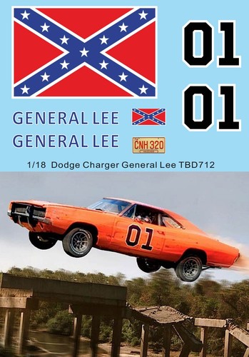 Decals für general lee - 1/18,
