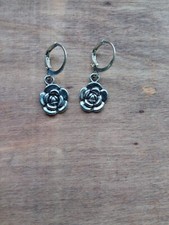 Ohrringe Rosen silber Antik-Optik Kreolen Modeschmuck Gothic romantisch