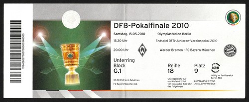 Ticket 2010 werder - werder, bremen
