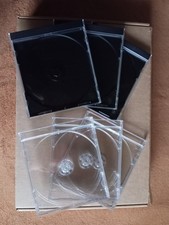 6x CD Hüllen Jewelcase Leerhüllen Box Hülle Case (3x Transparent + 3x Schwarz) 