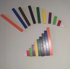 Cuisenaire Typ Holzstangen (NEU 74 Stangen für Mathematik Lehr-/Lernbar Modell)
