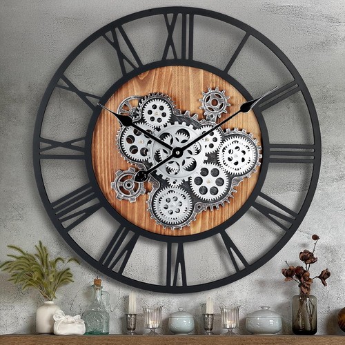 Wanduhr mit zahnrädern - mit, 57cm