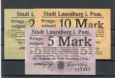 Lauenburg 3 Scheine Notgeld