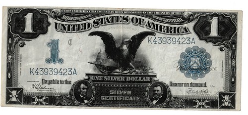 Silver dollar banknote - silver,