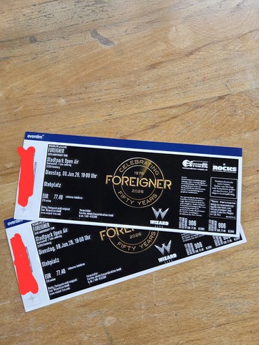 Foreigner konzert ticket 6 - konzert, 9.6