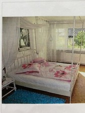 Himmelbett Vintage Weißes Metall 