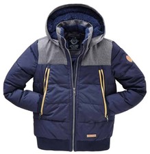 Outburst Jungen Jacke Winterjacke Kapuze Lammfell-Imitat marine grau meliert