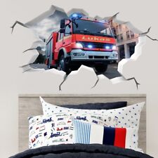 p62 3D Wandtattoo mit Namen Wandtattoo Feuerwehr Auto Wandtattoo Kinderzimmer