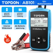 🔥TOPDON AB101 12V Auto Batterietester Digital Analyzer Tester LCD Bildschirm DE