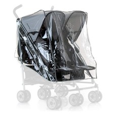 Hauck Zwillingskinderwagen Regenschutz universal passend für die meisten Side by Side Doppelkinderwagen