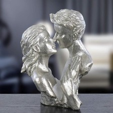 Dekofigur Paar silber küssend