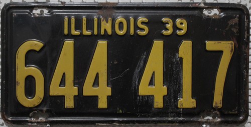 Illinois nummernschild 1939 - illinois,
