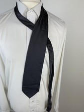 PAOLO NEGRATO Krawatte Schlips 100% Seide schwarz grau geometrisch microkaro