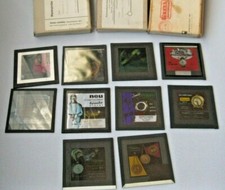 10x alte Uhren-Werbung auf großen Glas-Dias 50er 60er  Jahre Laternbilder