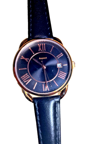 Leder armbanduhr rosevergoldet - leder-armbanduhr,