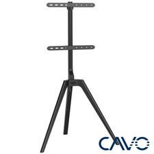 TV-Ständer Walnussholz Schwarz Staffelei Fernseherhalterung Standfuß CAVO B-Ware