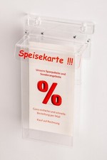 Flyerbox mit  " Speisekarte"  wetterfest,DIN LANG, Prospektbox,Flyerhalter