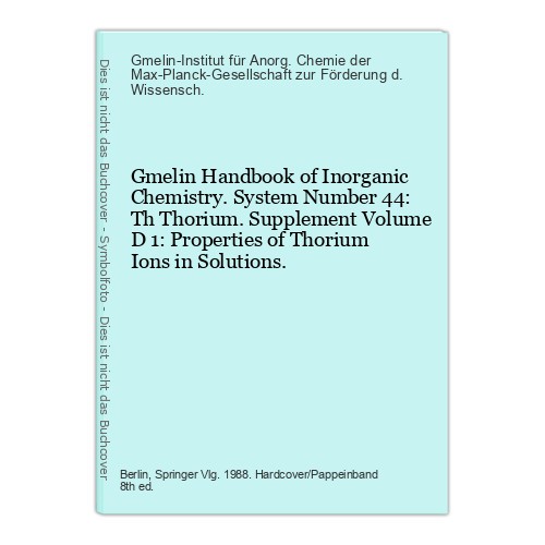 Gmelin handbook inorganic - gmelin, of