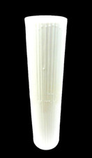 Rosenthal Vase weiß Bisquit Tauperle Bambus Wirkkala ca. 30,6 cm x 7 cm