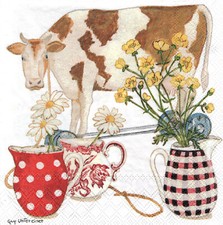 4 lose Servietten Napkins Kuh