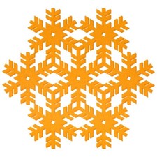 Gelbe Filz Schneeflocke V2 -