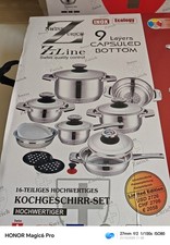Swiss Zurich Z Line - 16-Teiliges Hochwertiges Kochgeschirr-Set - Edelstahl NEU