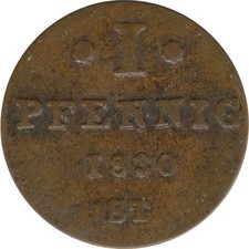 Lippe1 Pfennig 1830 ST Paul Alexander Leopold II*