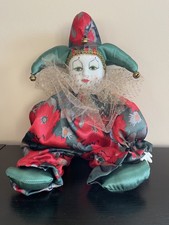 Clown Puppe Harlekin Porzellan