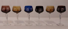 6 Stk. Kristall Handgeschliffen Bunte Römer Gläser Weingläser Überfangglas