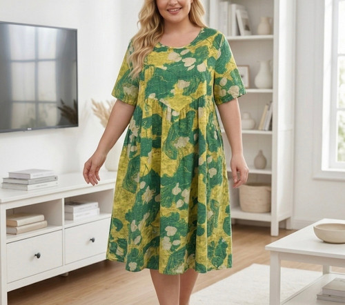 46 leinen kleid - gr, 42