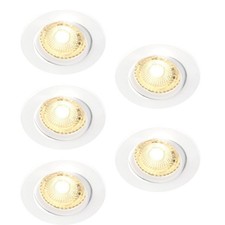 5 x Nordlux LED Einbaustrahler Octans Weiß rund schenkbar 4,8W GU10 warmweiß
