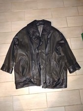 Damenjacke, Echtleder, Schwarz Gr 46 Vintage Lederjacke Mit Geparden Muster