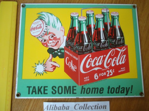 Emailleplatte coca cola 1990 - emailleplatte,
