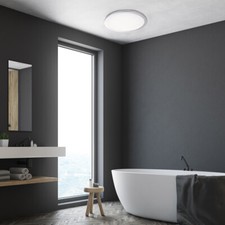 FEUCHTRAUM DECKENLAMPE DECKENLEUCHTE IP44 BAD LEUCHTE  CHROM MESSE