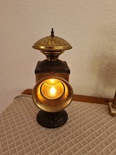 Schöne alte Eisenbahnlampe Zuglampe, KEIWA, Japan, elektrifiziert, Glas, Metall