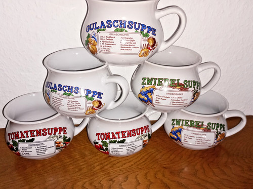Keramik suppentassen mit - 6,