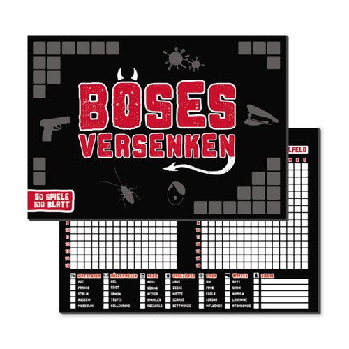 Böses versenken spielblock - versenken,