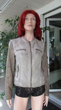 RINO & PELLE - stylische Jacke, Materialmix, Bikerstil, schlamm, Futter, Gr.38