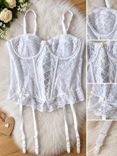 Weißes spitzen corset bzw - weißes, spitzen-corset