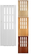 Falttür Schiebetür H. 203 cm B. von 85 bis 130 cm 5 Farben mit Schloß + Fenster