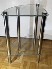 Glastisch( Eckregal)  auf 4 Füßen, tempered Glas,H.42cmB.28cm