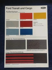 FORD Transit und Cargo Farbkarte 8.1986