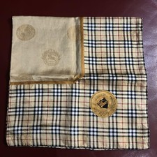 Burberry unbenutzt Seidenmischung Einstecktuch Mini Schal Karo Pferd Logo bra...