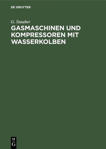 Gasmaschinen und kompressoren - und,