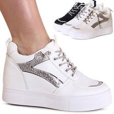 Damen keil sneaker glitzer - keil,