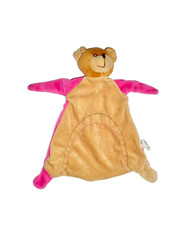 WIE NEU * Schmusetuch Toi Toys braun rosa BÄR TEDDY BEAR TEDDYBÄR Schnuffeltuch