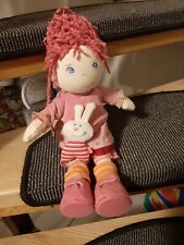 HABA Anziehpuppe Puppe Lilli, 30 cm Stoffpuppe, pink mit Häschen